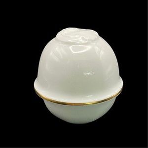 OAC Okura Japan Grapes Leaf White Gold Band Trim Trinket Box